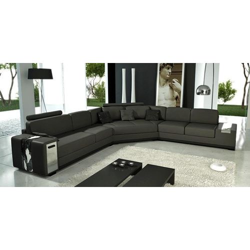 Ledersofa Ecksofa Sofa mit USB Polster Designer Eckgarnitur Wohnlandschaft Lima