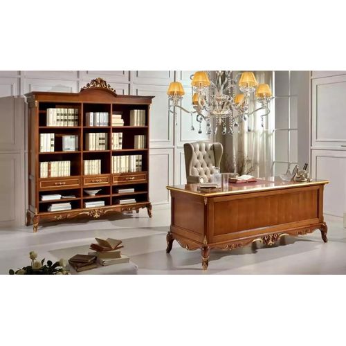 Schreibtisch Tisch Bücherregal Schrank Holz Möbel Tisch 3tlg Set Braun Image