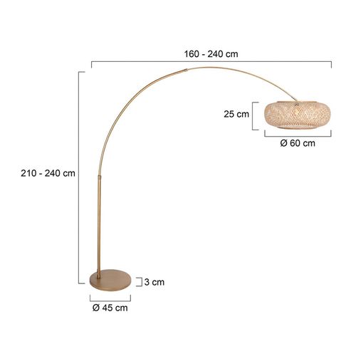 Bogenleuchte Sparkled Light, bronzefarben, Bambus, E27