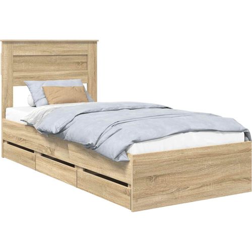 Bettrahmen Sonoma-Eiche 100 x 200 cm Ingenieurs Holz