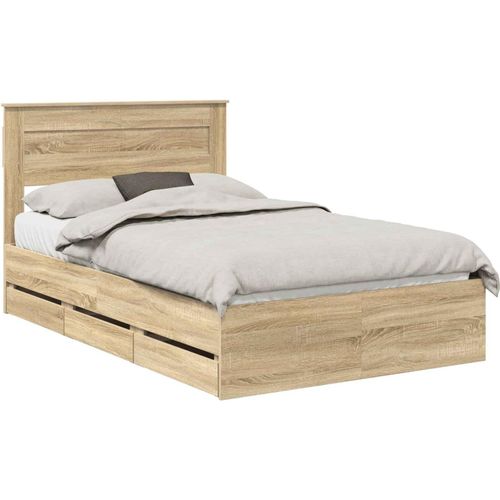 Bettrahmen Sonoma-Eiche 120 x 190 cm Ingenieurs Holz