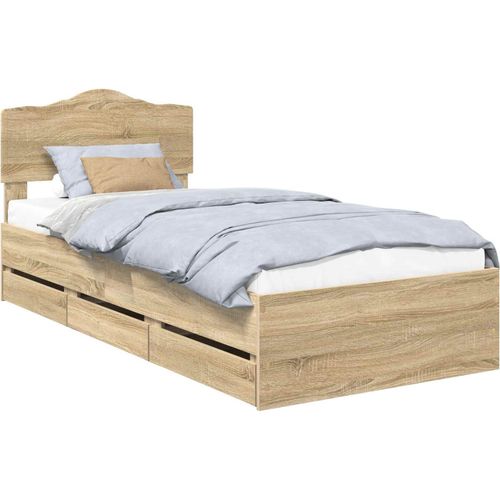 Bettrahmen Sonoma-Eiche 100 x 200 cm Ingenieurs Holz