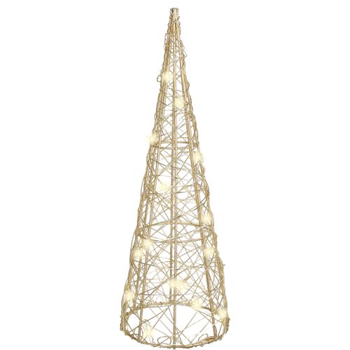 LED-Dekofigur I.GE.A. "LED-Pyramide", gold, B:10cm H:30cm, Draht, Dekofiguren, Dekofigur Weihnachtspyramide Weihnachtsdeko Weihnachtsbaum Christbaum