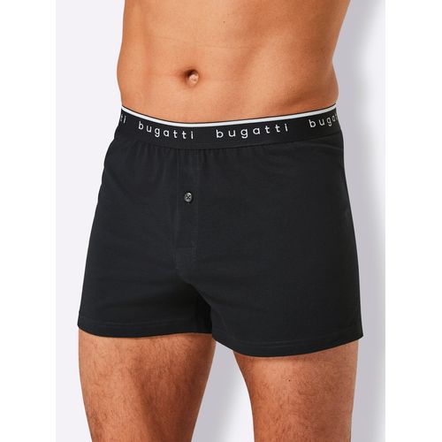 Boxershorts BUGATTI, Herren, Gr. 6, 2 Stk., schwarz, 100% Baumwolle, Unterhosen