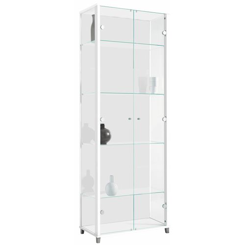 Vitrine FIF MÖBEL "OPTIMA", weiß, B:57,5cm H:172cm T:32cm, Holzwerkstoff, Sicherheitsglas ESG, Schränke, Vitrine, Standvitrine, Vitrinenschrank, Glasvitrine, Sammlervitrine