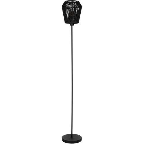 EGLO Stehlampe "Persley Stehlampe, Wohnzimmerlampe aus Metall und Papier, E27, Lampe", schwarz, 1, Ø 22cm H: 155,5cm, 1 Stk., Leuchten, Stehleuchte - H155,5 x Ø22 cm - schwarz - 1X60W exkl., Stehlampe