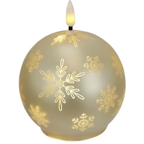 LED-Kerze I.GE.A. "Kugel-Kerze A", gold, B:10cm H:12cm, Glas, Kerzen, LED-Kerze, aus Glas batteriebetrieben mit Timer Adventskranz Adventskerzen