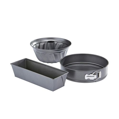 Justinus Backformenset Lifestyle , Grau , Metall , hitzebeständig, beschichtet , Backen, Backformen, Backformen-Sets
