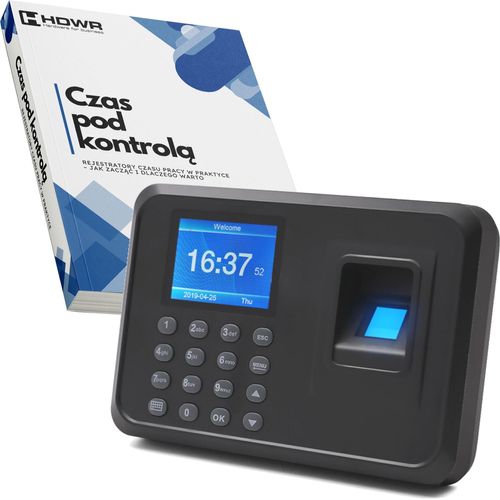 Fingerabdruck- oder passwortbasierter Zeiterfassungsrechner mit Ein- und Ausgabespeicher FTR01 + EBOOK