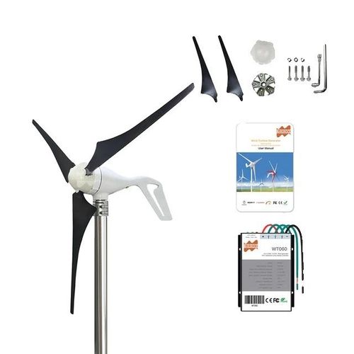 Windturbinen-Generator, 3 oder 5 Blätter, energieeffizient, 24V, 3 Klingen-a, Schwarz mit Controller-a
