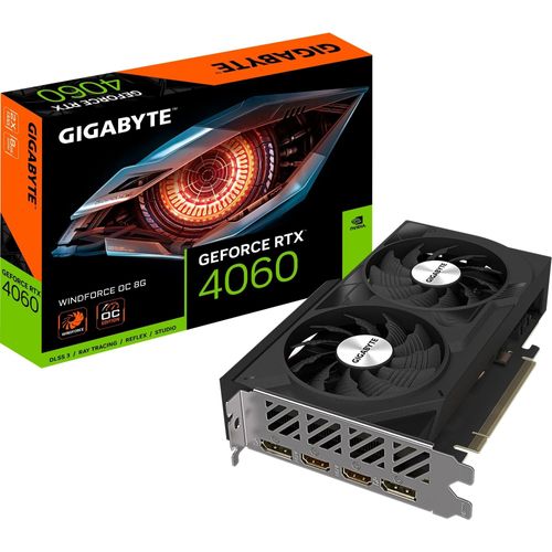 GIGABYTE GeForce RTX 4060 WindForce OC 8GB GDDR6, 2x HDMI, 2x DP