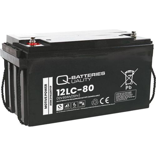 Q-Batteries 12LC-80 / 12V - 80Ah Blei Akku Zyklentyp AGM - Deep Cycle VRLA
