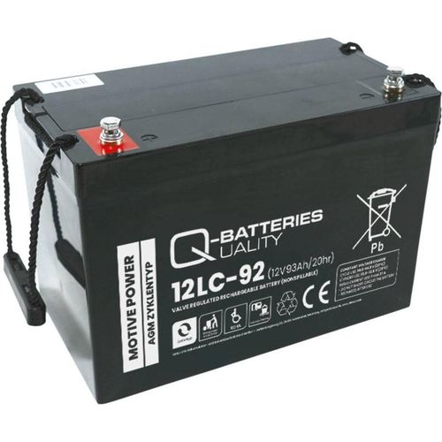 Q-Batteries 12LC-92 / 12V - 93Ah Blei Akku Zyklentyp AGM - Deep Cycle VRLA
