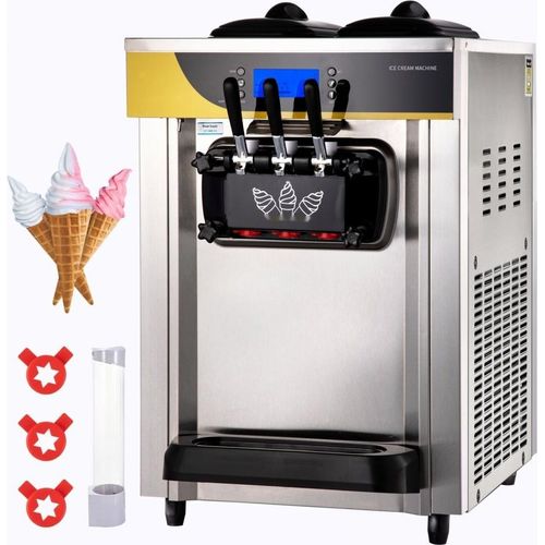 Softeismaschine Pro® - 2200 W Tischplatte Softeismaschine 22-30 L/Std. - Desktop Softeismaschine, 3 Geschmäcker mit LCD-Display - Eiscreme Speiseeismaschine