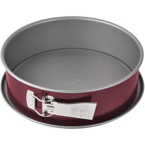 Springform "Back-Liebe Bicolor, mit Auslaufschutzboden, Ø 28 cm", grau, rot, B:29,5cm L:8,5cm T:31,5cm Ø:28cm, Stahlblech, DR. OETKER KÜCHENHELFER, Küchenformen, Springform, Perfekt für Kuchen & Torten, auslaufsicher, mit Antihaftbeschichtung