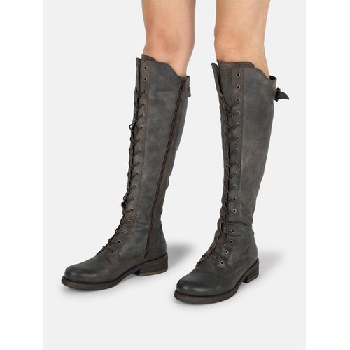 Strapazierfähige Lederstiefel mit hohem Schaft und robuster Bauweise