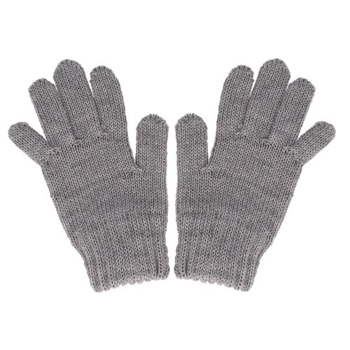 Strickhandschuhe MAXIMO, Mädchen, Gr. 4, grau (grau, meliert), Strick, Wolle, meliert, unifarben, Handschuhe, Fingerhandschuhe, Wolle, wärmend, atmungsaktiv, basic, bequem