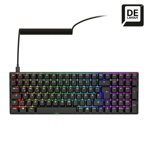 Sharkoon SKILLER SGK50 S2 PBT - Black Gaming-Tastatur, Gateron G Pro 3.0 Yellow
