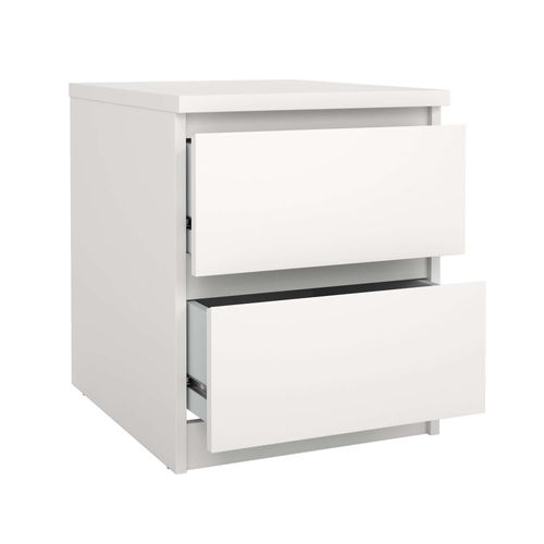 Nachttisch INOSIGN "Naia", weiß, weiß, weiß, B:40,4cm H:49,5cm T:50cm, Tische, Nachttisch, Eleganter Nachttisch mit 2 Schubladen