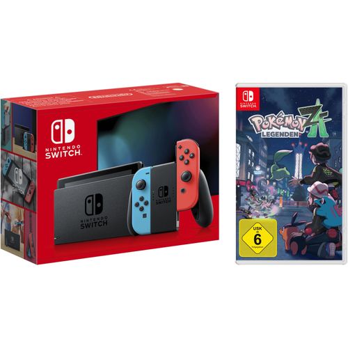 NINTENDO SWITCH Konsolen-Set "Switch + Pokemon-Legenden: Z-A", neonrot, neonblau, B:23,9cm H:10,2cm T:1,39cm, Spielekonsolen, Switch r/b neon + Pokemon-Legenden: Z-A