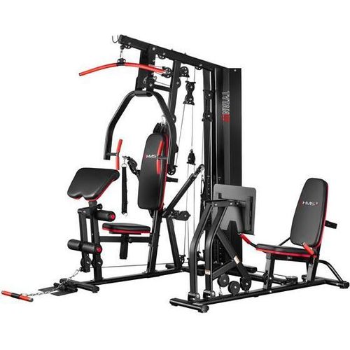 Kraftstation Titan 17 mit 80 kg Gewichtsblock, 1:1 Kraftübertragung, Seilzug & Beinpresse