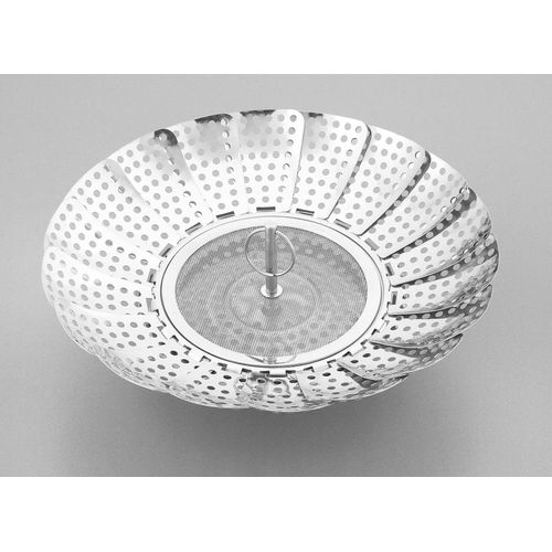 Dämpfeinsatz GSD HAUSHALTSGERÄTE, silber (edelstahlfarben), H:9cm Ø:23cm, Edelstahl, Topfeinsätze, verstellbar bis 23 cm