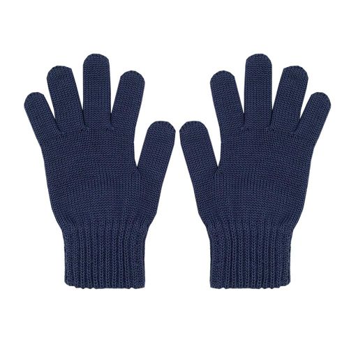 Strickhandschuhe MAXIMO, Mädchen, Gr. 4, blau (marine), Strick, Wolle, unifarben, Handschuhe, Fingerhandschuhe, Wolle, wärmend, atmungsaktiv, basic, bequem