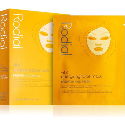 Rodial Vit C Energising Face Mask Sheet masker voor verheldering en vitaliteit van het gezicht met Vitamine C 4 x 20 ml