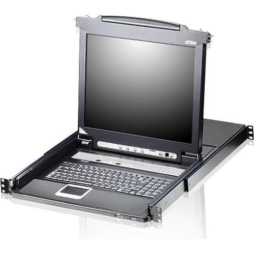 ATEN 8-Port 17" LCD KVM Switch (USB - PS/2 VGA) mit USB Peripherieanschluss