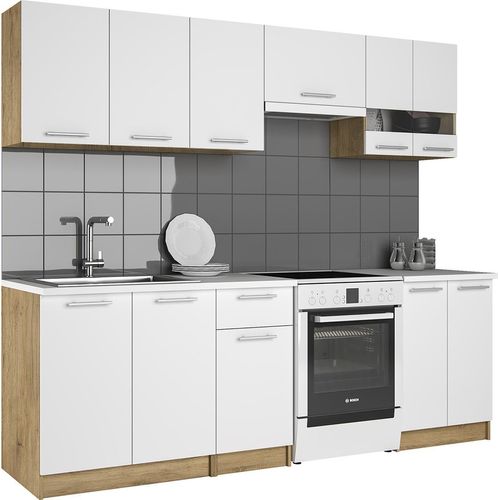 nabbi Die Küche Barletta 240 - Eiche Handwerk golden / weiß