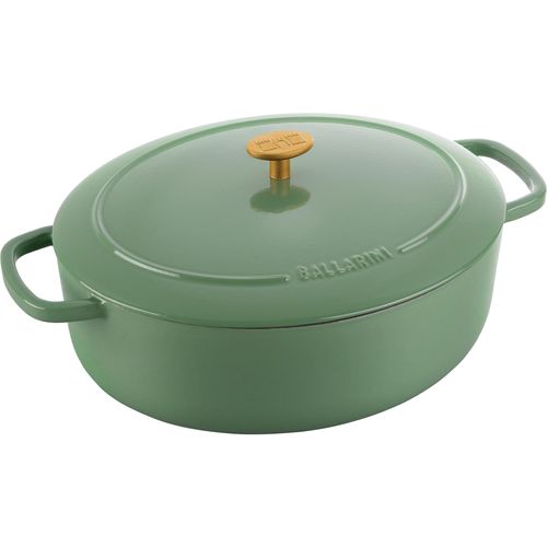 Ballarini Bellamonte Oval Cast Iron Pot - Green 5.5 ltr