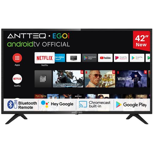 ANTTEQ G42-AH3.D1 Android Fernseher 106cm (42 Zoll) Smart TV mit Google Assistant, Chromecast, Google Play Store, Netflix, DAZN, Disney+ UVM