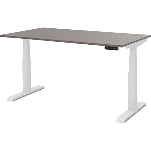 ASSMANN Elektrisch Höhenverstellbarer Familien Schreibtisch Pitino Sichtbeton Anthrazit Weiß, 140x70cm, Memoryfunktion, 2-fach-Motorik Image