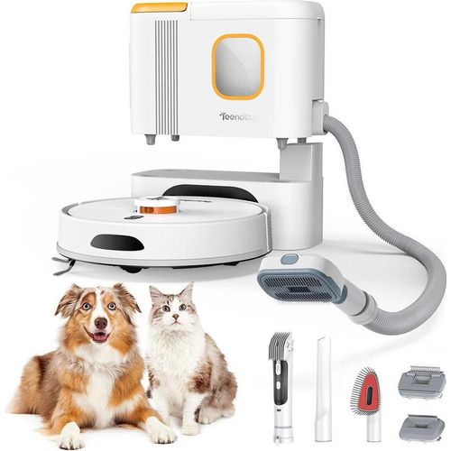 Saugroboter 2-in-1 mit Wischfunktion - D20S Max+ - 6000Pa Saugkraft - LiDAR-Navigation - Selbstentleerung 3L 20kPa - 5000mAh bis 180 Min - App & Sprache - Schwarz