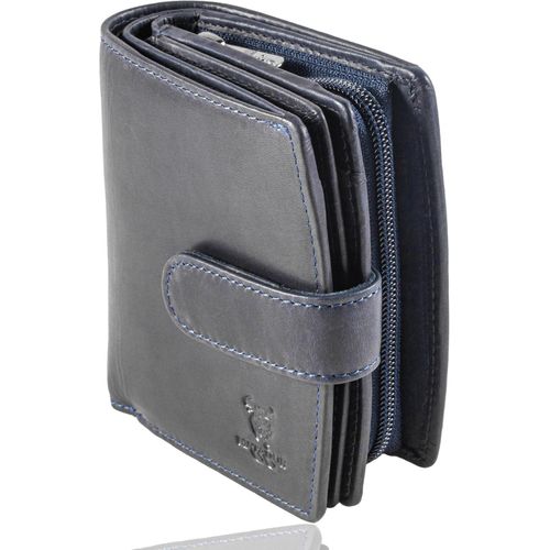 Damen Geldbörse Mittelgroß aus Echtleder mit RFID Schutz, Elegantes Portemonnaie mit vielen Kartenfächern, Münzfach, Geschenkbox, ideal für Frauen