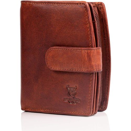 Damen Geldbörse Mittelgroß aus Echtleder mit RFID Schutz, Elegantes Portemonnaie mit vielen Kartenfächern, Münzfach, Geschenkbox, ideal für Frauen