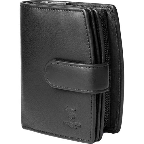 Damen Geldbörse Mittelgroß aus Echtleder mit RFID Schutz, Elegantes Portemonnaie mit vielen Kartenfächern, Münzfach, Geschenkbox, ideal für Frauen