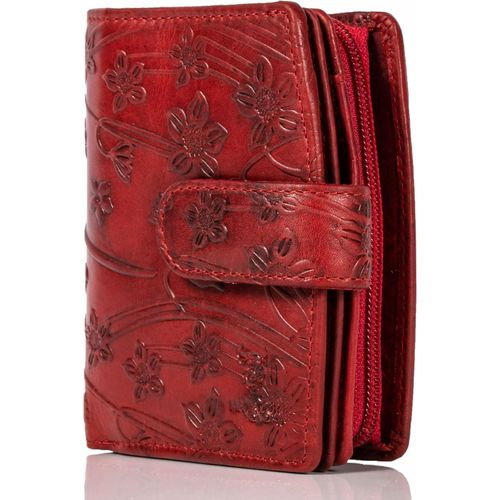 Damen Geldbörse Mittelgroß aus Echtleder mit RFID Schutz, Elegantes Portemonnaie mit vielen Kartenfächern, Münzfach, Geschenkbox, ideal für Frauen