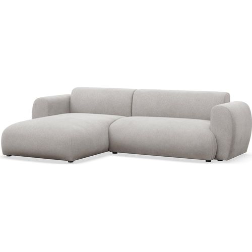 Selsey Emia – L-Form Ecksofa mit Schlaffunktion, Chenille-Stoff, links ausgerichtet, Hellgrau