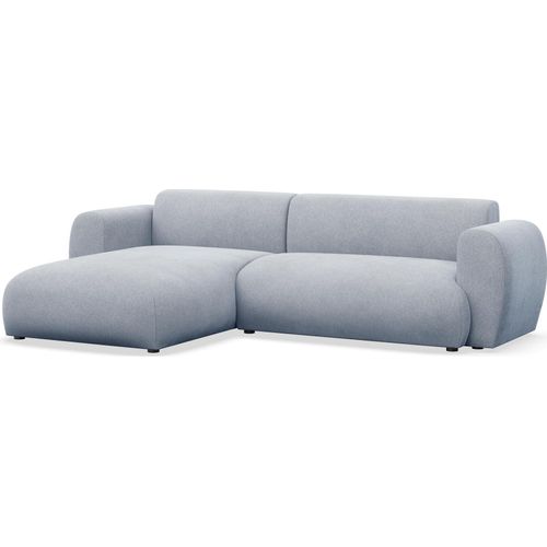 Selsey Emia – L-Form Ecksofa mit Schlaffunktion, Chenille-Stoff, links ausgerichtet, Hellblau
