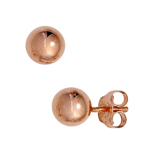 Paar Ohrstecker JOBO "Ohrringe Kugel Kugelohrringe 6 mm", roségoldfarben, Ohrringe, Damen, 6mm, Silber 925 (Sterlingsilber), 925 Silber roségold vergoldet