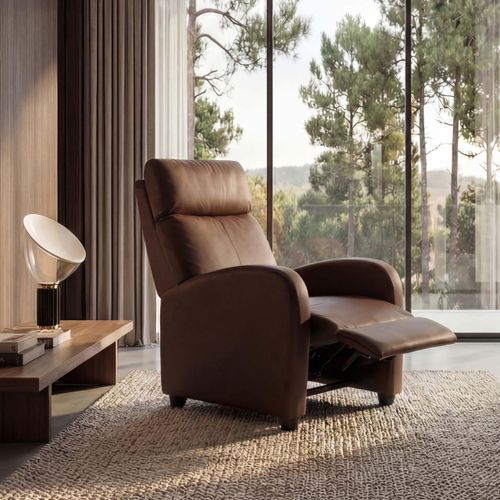 Fernsehsessel Relaxsessel Liege Sessel Denver, Kunstleder braun