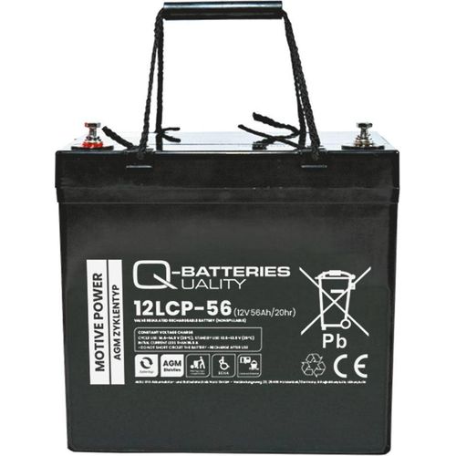 Q-Batteries 12LCP-56 / 12V - 56Ah Blei Akku Zyklentyp AGM - Deep Cycle VRLA