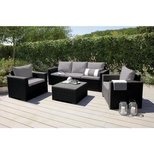 Gartenmöbel-Set, ALLIBERT CALIFORNIA, Modulbauweise, 5-Sitzer, Rattan-Optik, Grau