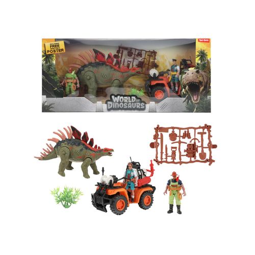 Toi-Toys WORLD OF DINOSAURS Dino + Quad Spielset mit Zubehör ab 3 Jahren Dinos Dinosaurier Kinder