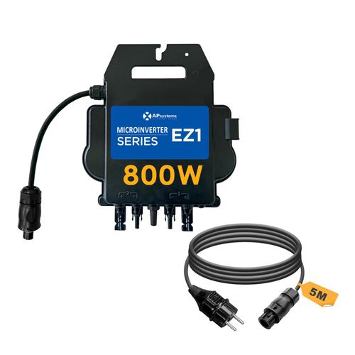 APsystems Mikrowechselrichter mit WLAN & Bluetooth, PV VDE , Plug & Play Wechselrichter ideal für Balkonkraftwerk (EZ1-M 800W