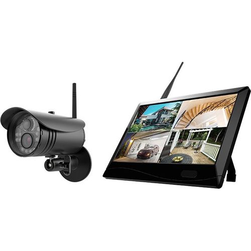Megasat HS 150 Kameraset IP 2.0 MP Videoüberwachung Funk Überwachungssystem Full HD 10,1 Zoll