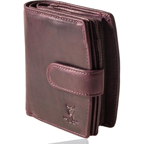 Damen Geldbörse Mittelgroß aus Echtleder mit RFID Schutz, Elegantes Portemonnaie mit vielen Kartenfächern, Münzfach, Geschenkbox, ideal für Frauen