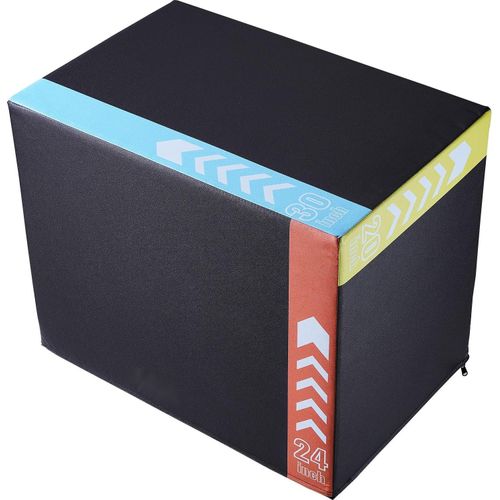 Plyometrische Sprungbox - 3-in-1 Plyobox/Sprungkasten - Höhe 76/61/51 cm - 159 kg Tragfähigkeit - Für Heimtraining & Sprungkrafttraining - Schwarz