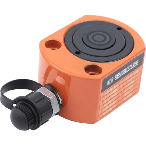 Hydraulik-Flachzylinder Heber - FRY-20 - 20 t Tragkraft - Niedriges Profil - Mehrfachwirkend - Industrielles Heben - Orange